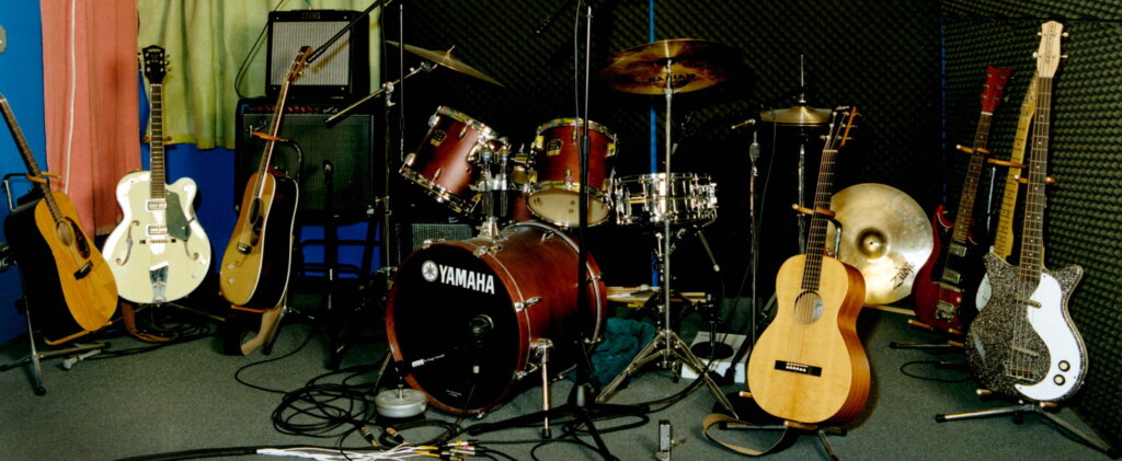 Musical instruments on set