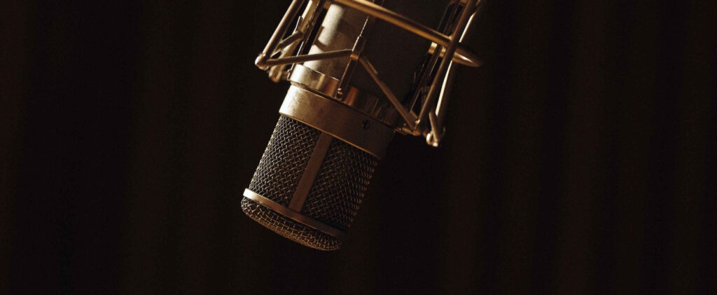 Golden Mic Used In The Recording Studio